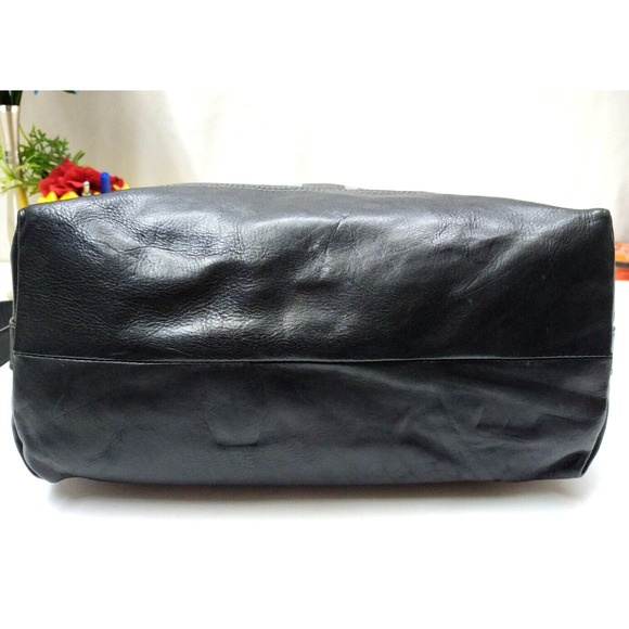 Coach Molly Signature Black Canvas Stripes Top Handles Zipper Satchel Bag - Picture 7 of 14